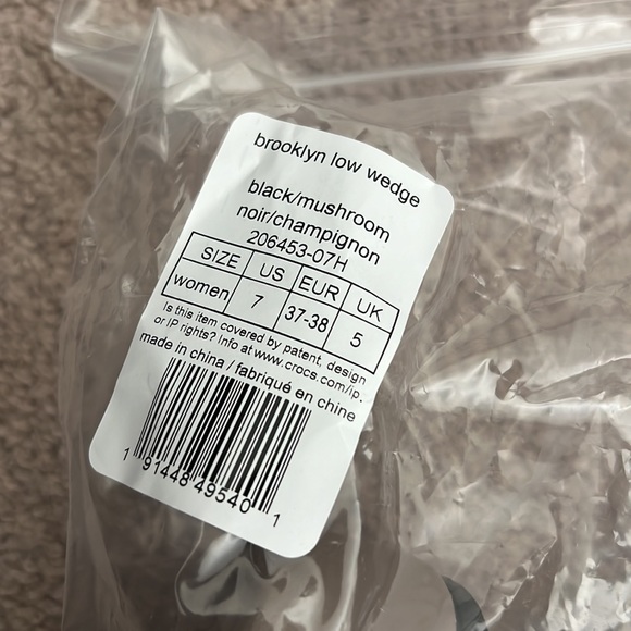 Crocs Women's Brooklyn Low Wedge Platform Sandal - Black / Mushroom - Picture 2 of 5